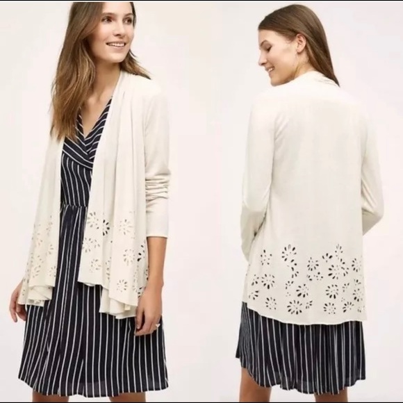 - Anthropologie Meadow Rue Verna Cut Out Cardigan - Picture 6 of 6